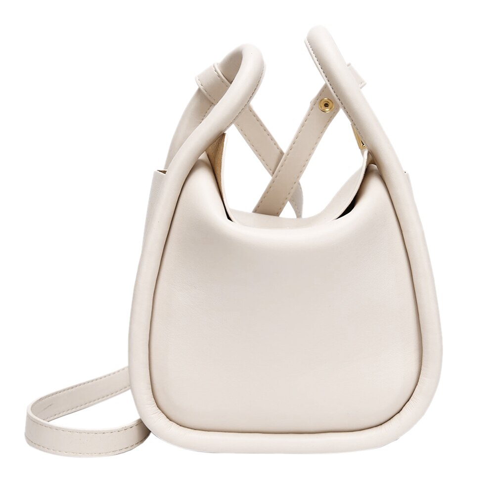 Vrouwen Emmer Schoudertas Pu Leer Dame Effen Kleur Casual Crossbody Messenger Handtas Totes Crossbody Handtas: WHITE