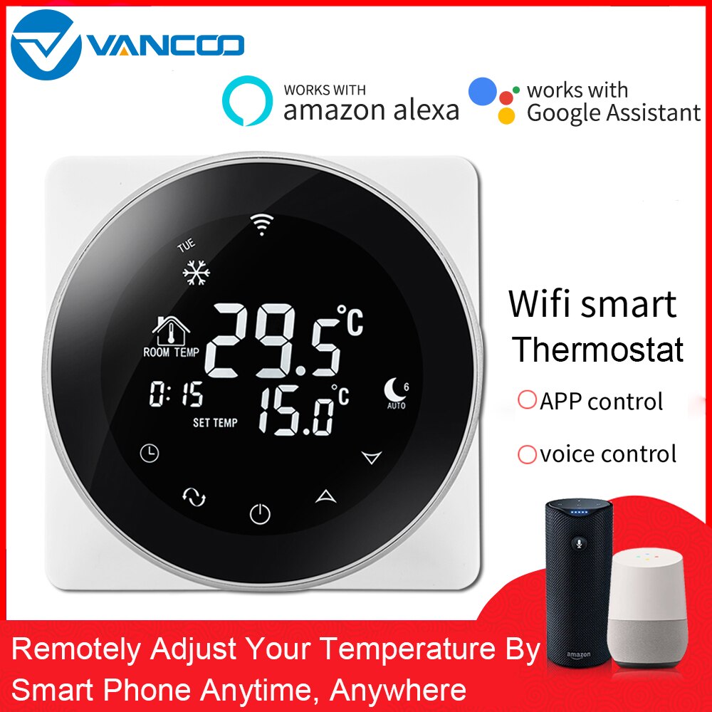 Vancoo Wifi Slimme Thermostaat 220V Elektrische Vloerverwarming Gas Boiler Temperatuur Afstandsbediening Voor Google Thuis, Alexa: Default Title