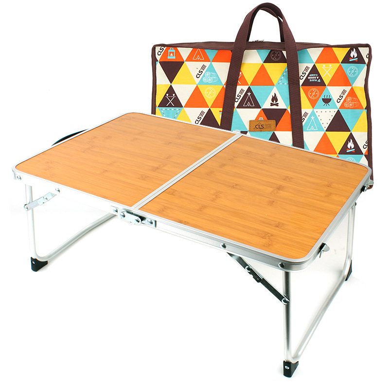 draussen Tragbare Mini Klapptisch Camping Bambus Bord Tisch Picknick Grill Tisch Bett Computer Schreibtisch