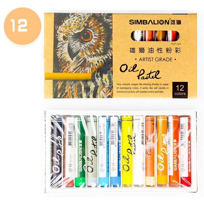 painting oily crayon 36/48/60 color set graffiti soft crayon paint pen artist school stationery art supplies: 12-color oily pastel