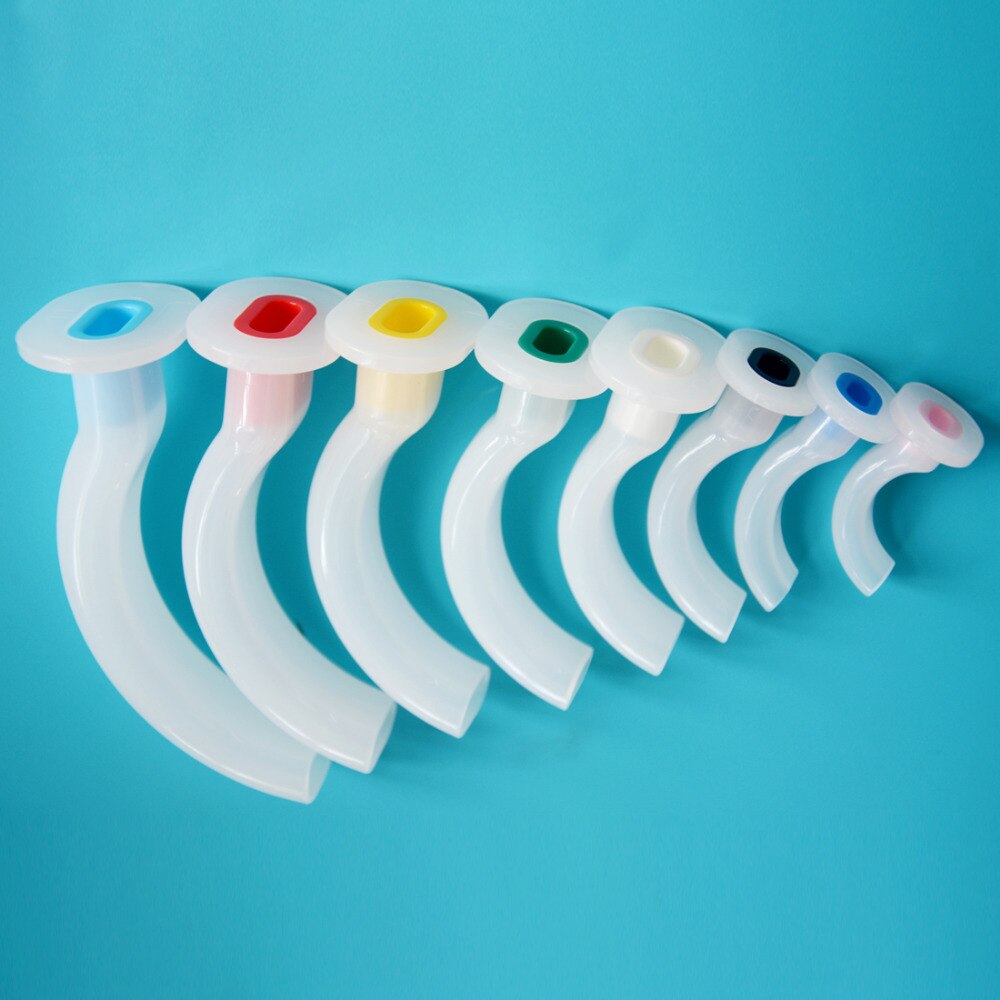 8 Pieces Disposable White Color Coded Airway Tube With Plastic Case Gas Guide Tube For Patients Box Package