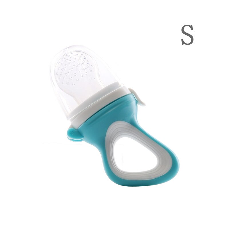 1Pcs Baby Fopspeen Nibbler Baby Fopspenen Feeder Kids Fruit Feeder Veiligheid Babyuitsteeksel Kits Voor Baby Knabbelen Fles Accessoires: blue S