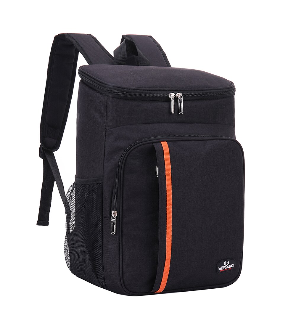 Ao ar livre grande capacidade à prova de vazamento homem mulher térmica isolado cooler ombro mochila piquenique saco: Black