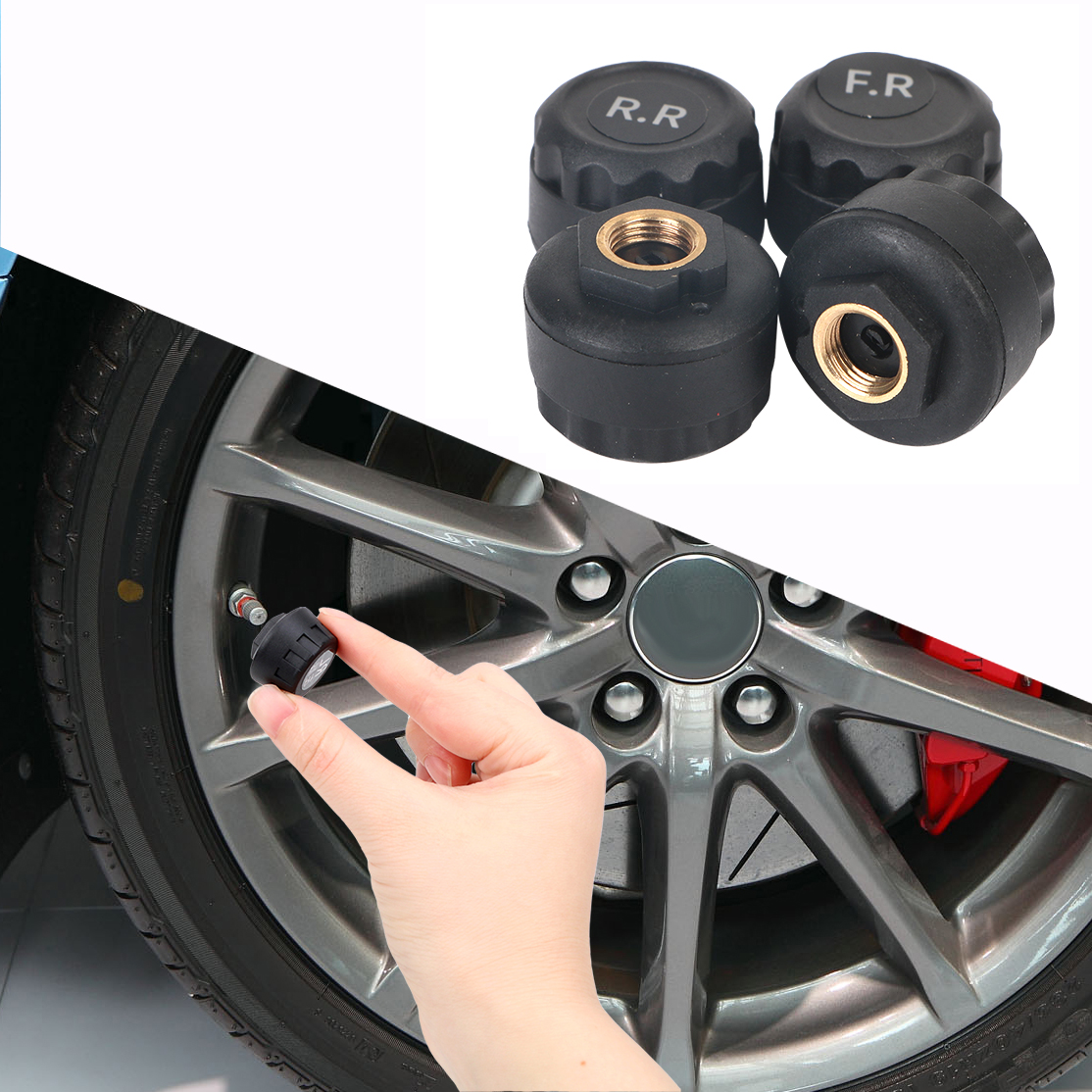 Auto Tpms Bandenspanningscontrolesysteem Digitale Lcd-scherm Auto Alarmsystemen Druk Externe Sensor