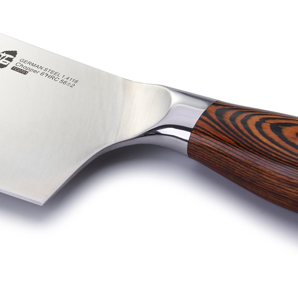TUO coutellerie couteau à viande, couteau allemand HC en acier inoxydable, couteau de chef de cuisine, manche ergonomique antidérapant en Pakkawood, 6''
