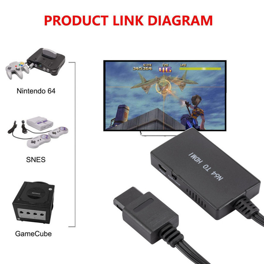 N64 Naar Hdmi-Compatibel Adapter Hdmi-Compatibele Adapter Kabel 720P/1080P N64 Hd Switch Converter voor N64/Snes/Gamecube N64 Naar Hd