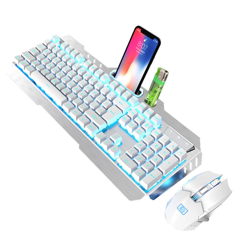 Drahtlose Tastatur und Maus DPI Einstellbare Wiederaufladbare Hintergrundbeleuchtung Tastatur Mäbenutzen 28GE