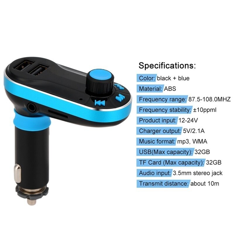 MP3 Player FM Transmitter Bluetooth AUX Audio Music Adapter Hands-free Car Charger