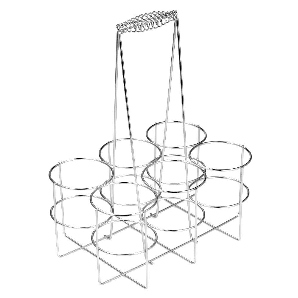 6 Beer Bottle Holder Party Beer Can Basket Rack Wine Caddy Stand for BBQ Hotel Bar Wine Beer Bottles: Silver L