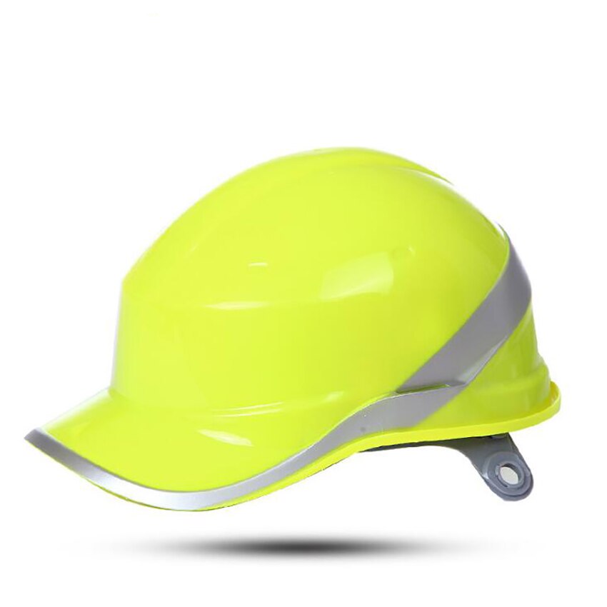 Safety Hard Hat ABS Helmet Adjustable Button with 6-Point Suspension, Reflective Strip, Safety Helmet for Construction Climbing: Yellow