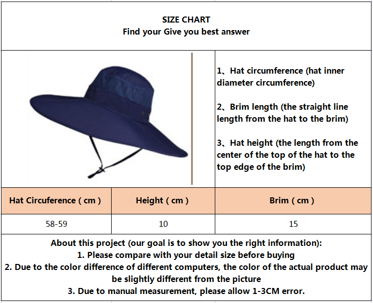 Sombrero de pescador de ala ancha y grande para hombre y mujer, gorra de pescador de 15CM, resistente al agua, unicolor, para pescar, deportes, senderismo, gorros de Montañismo