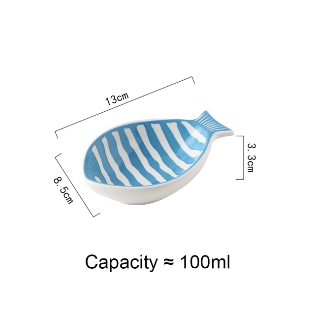 Irregular Fish Shape Ceramic Plate Rectangle Solid Glaze Steaming Fish Tray Porcelain Dinner Plate Household Dish: 13