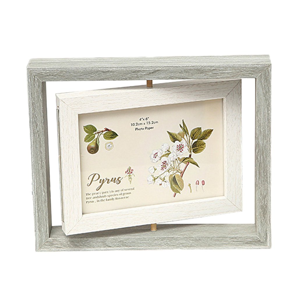 Dichtheidsbord glas dubbelzijdig draaibaar fotolijstje persoonlijkheid instelling eenvoudig schattig bureau fotolijstje: Hemelsblauw / 6 inch