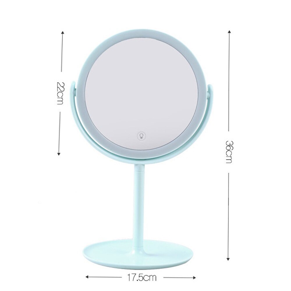360 Degrees Rotation Makeup Mirror 22 LED Lights Touch Screen Dimmable Table Mirror USB Power Supply