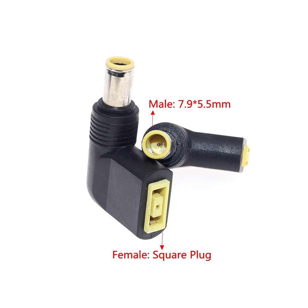Laptop Dc Adapter Vierkante Vrouw Naar 7.9X5.5Mm 5.5X2.5Mm 4.0X1.7Mm 5.5X2.1Mm Male Dc Stekker 90 Graden Connector: 7.9-5.5mm