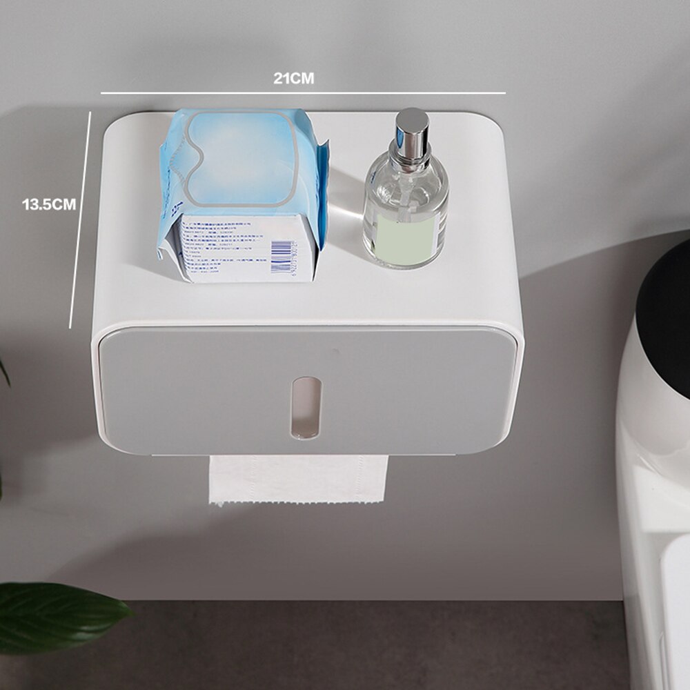 Multifunction Paper Holder For Toilet Paper Waterproof Wall Mounted Toilet Paper Tray Roll Paper Tube Bathroom Tissue Box Shelf