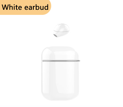 SQRMINI X20 Ultra Mini Wireless Single Earphone Hidden Small Bluetooth 3 hours Music Play Button Control Earbud With Charge Case: white
