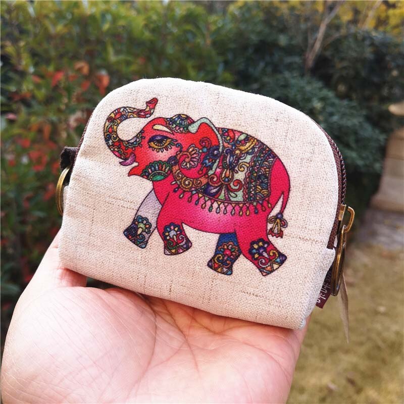 Cartoon Kurze Brieftasche Frauen Vintage Leinwand Shell Geldbörse Dame Karte Halter Kupplung Kinder Cartoon Fuchs/Eule Kleine Ändern geldbörsen: 015