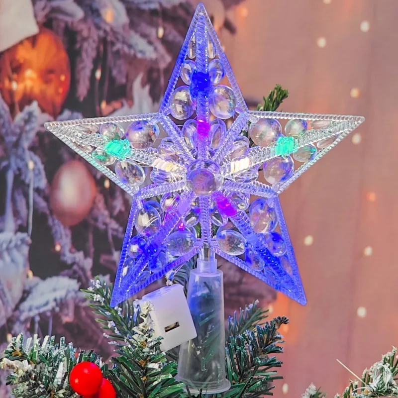 Weihnachten Stern LED Nachtlicht Weihnachtsbaum oben fünfzackigen Stern Lampe Hochzeit Party Garten Weihnachten Dekoration Leuchtende Lieferungen