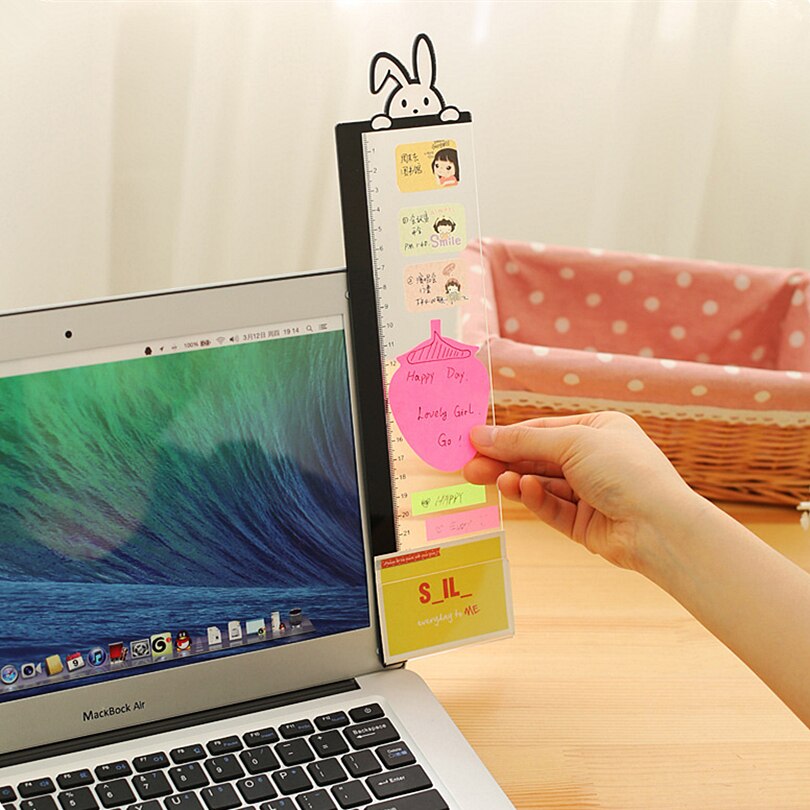 3@# Acrylic Hold Monitor Message Memo Board for Sticky Note Transparent Name Card Phone Holder Desktop Plastic Holder