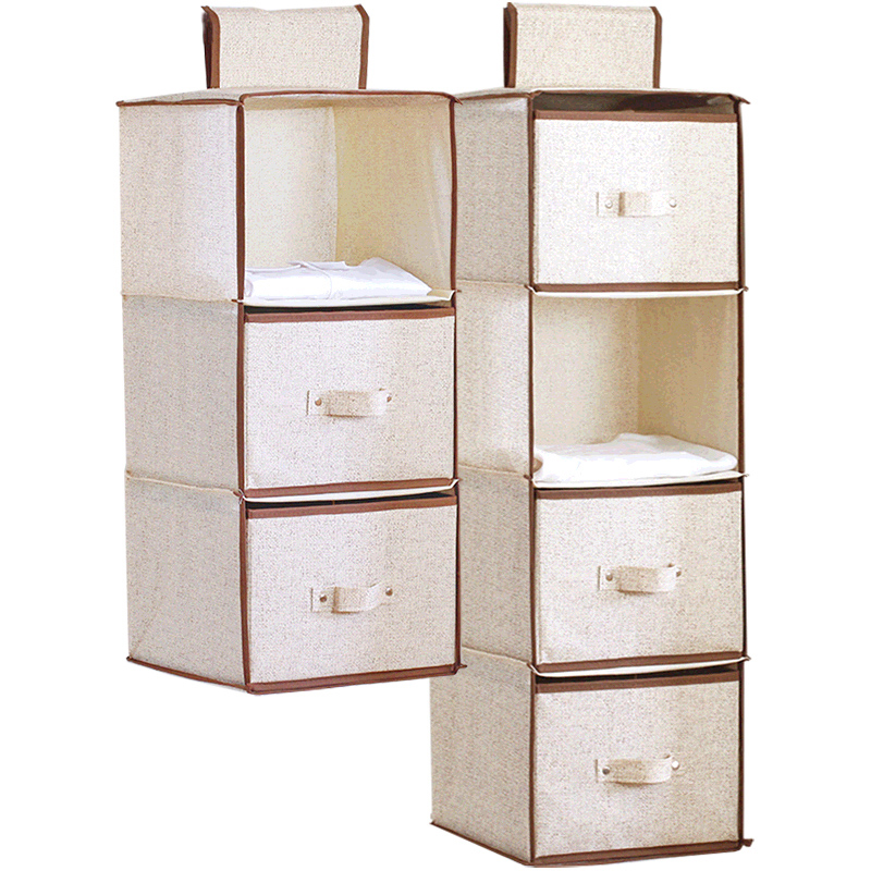 Wardrobe Hanging Organizer Storage Drawer for Clothes Cotton Linen Sundries Box Baskets Underwear Organizador De Bolsos De Mujer