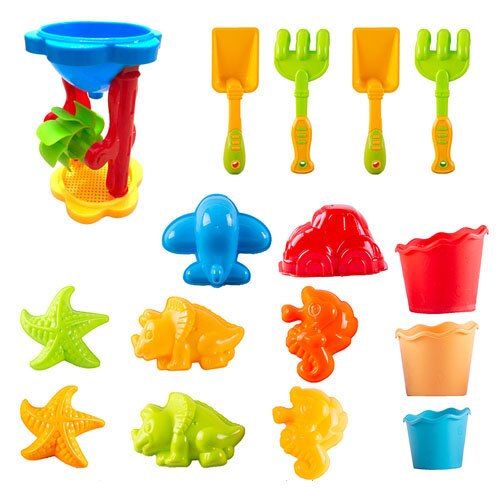 Juguetes De castillos De Playa De verano, herramientas De arena para palear arena en el reloj De arena, Juguetes para niños al aire libre, Juguetes De Playa, pasatiempos BE50TB: 16pcs set