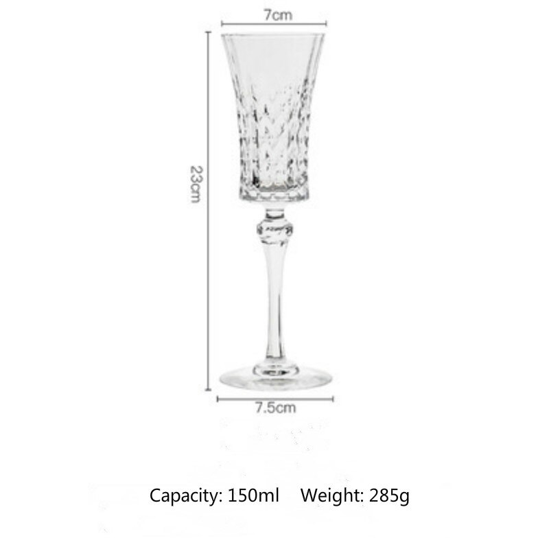 Romantic Love Series Goblet 150-280ml Lead-Free Crystal Vintage Red Wine Glass Champagne Whiskey Cup Fans Flat Cup: 150ml