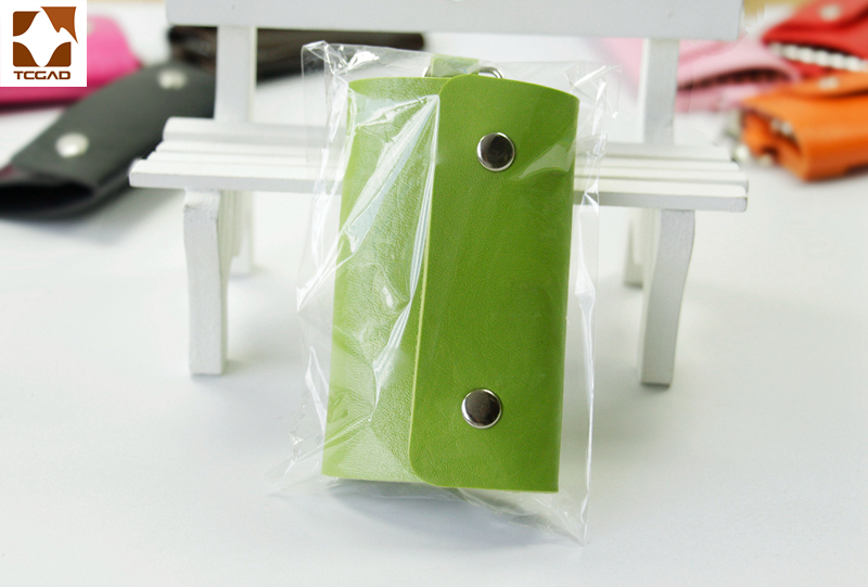 Tcgad hushållerska nyckelhållare bil nyckelring läder nyckelfodral plånbok funda para llaves omslag: Grön