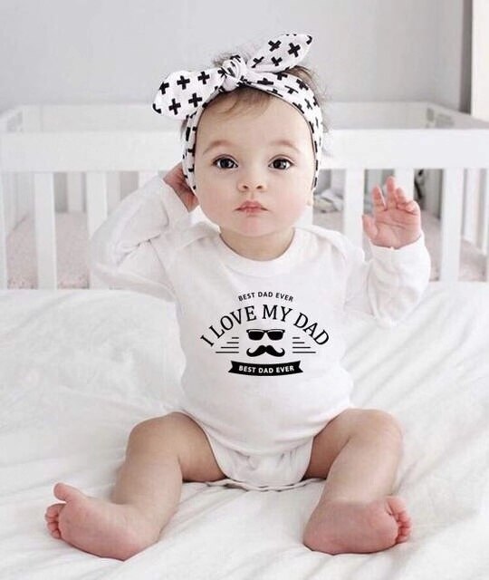 Eu amo meu pai melhor pai nunca bebê menino meninas macacão de manga longa macacão dia dos pais presente onesie criança ropa outono roupas