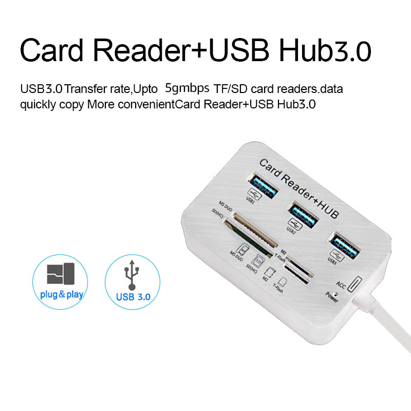 USB Hub 3.0 USB Splitter Micro USB 3.0 Hub Multi Type C Hub Kaartlezer Alles In Een USB C adapter Voor Macbook Laptop PC