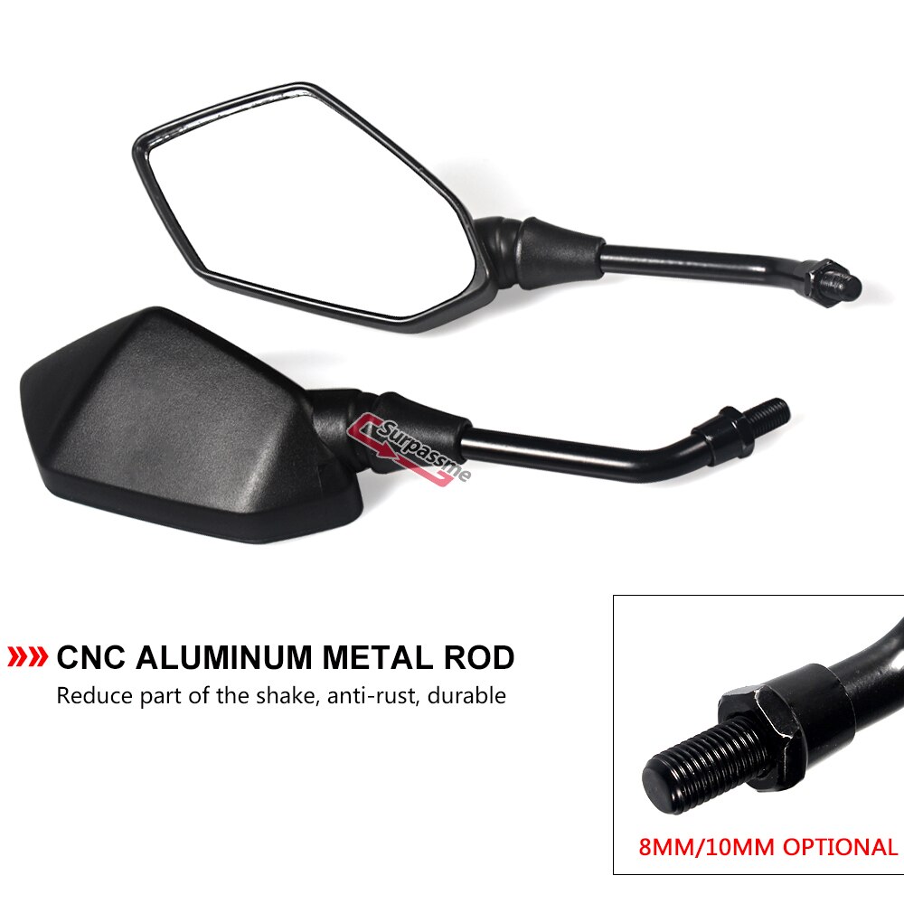 Uniwersalny M8 M10 motocykl lusterka wsteczne wypukłe lusterka bezpieczeństwa lusterka wsteczne motocyklowe ATV UTV akcesoria robić skuterów