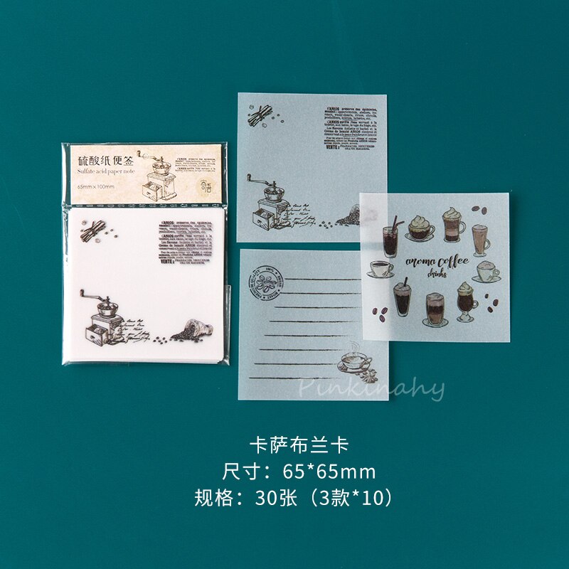 Bos Serie Transparant papier Memo Pad Bloem Brief Note Memo Notepad School Office Supply Papelaria Briefpapier: 2