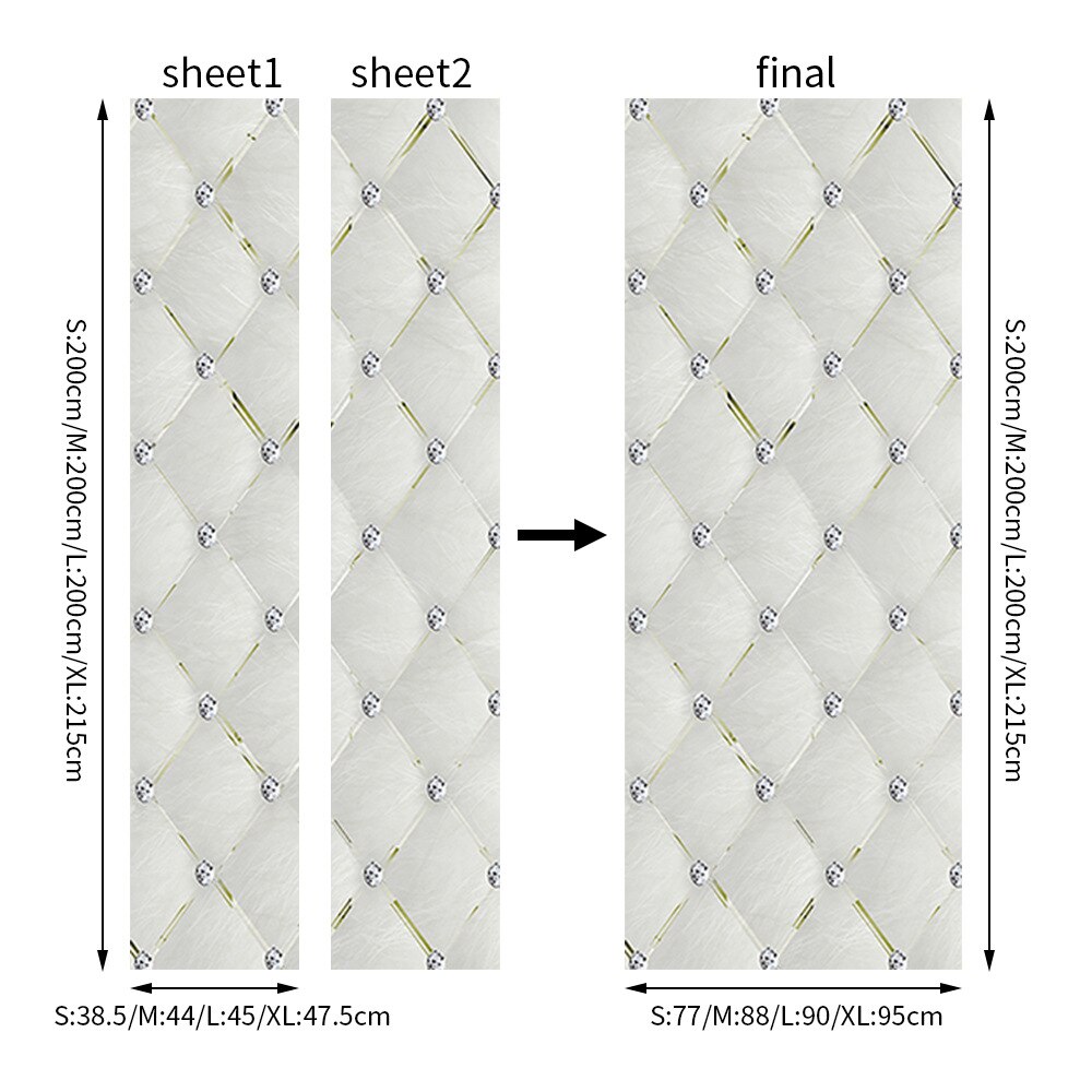 Deur Stickers 3D Creatieve Veer Stickers Achtergrond Decoratie Muurstickers Houten Deur Renovatie: MF135 / 95x215 cm