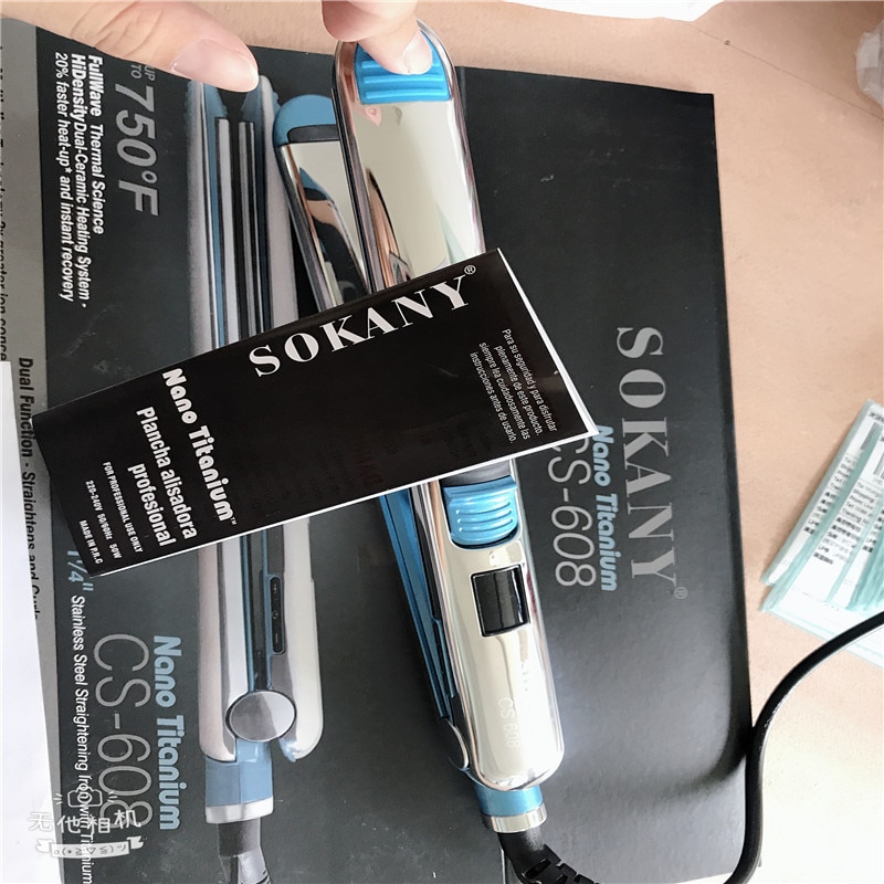 Max 750F Pro placa flotante de titanio plancha plana plancha de pelo rápido alisado eléctrico LCD digital 100-240v