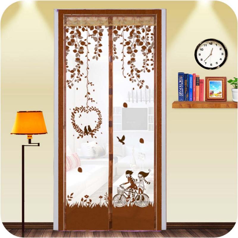 Magnetic Screen Door Curtain Anti-Mosquito Net Fly Insect Screen Mesh Automatic Closing Protect Door Window Household Accessory: Coffee 100 x 210cm