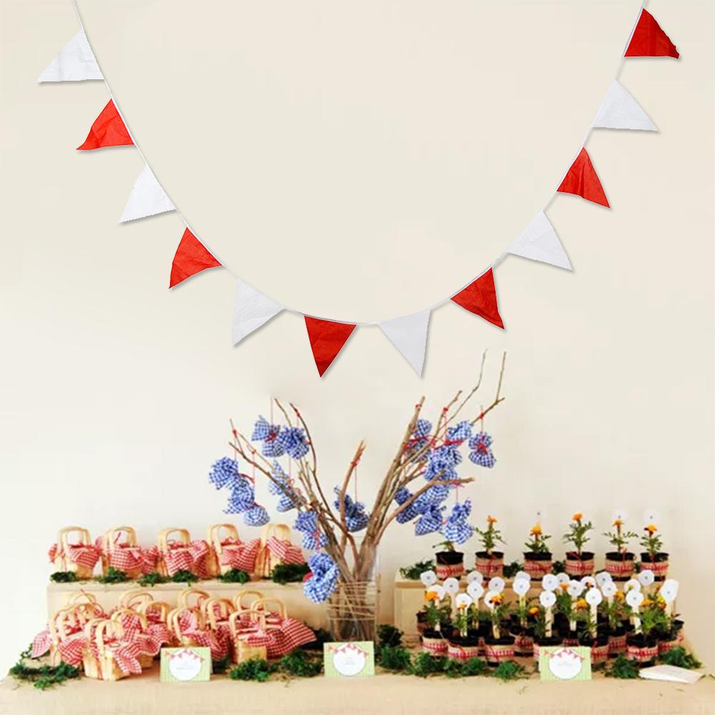 Bunting Banner Red and White Alternating Flags Bunting Party Decoration 20 Flags 10 Metres Wedding Birthday Party