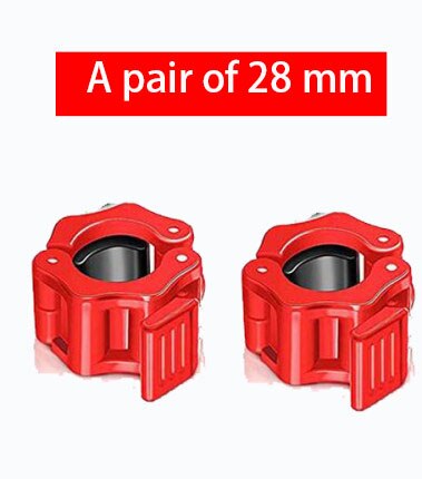 1 par de collares de bloqueo giratorio para barra de pesas, Clips para mancuernas, abrazadera para barra de levantamiento de pesas, gimnasio, Fitness, culturismo, color negro, 30mm, 25mm: red28MM