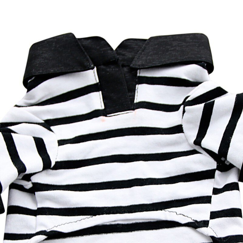 Dog Striped shirt Summer Pet Clothes Comfortable Cotton Dog Clothes Black and White Stripes Small Pet T shirt P