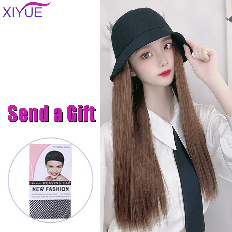 Longue ligne droite coiffure en couches bandeau demi tête couverture clavicule cheveux synthétiques Extensions de cheveux chapeau cheveux naturel postiche: YSM922-B-2-30
