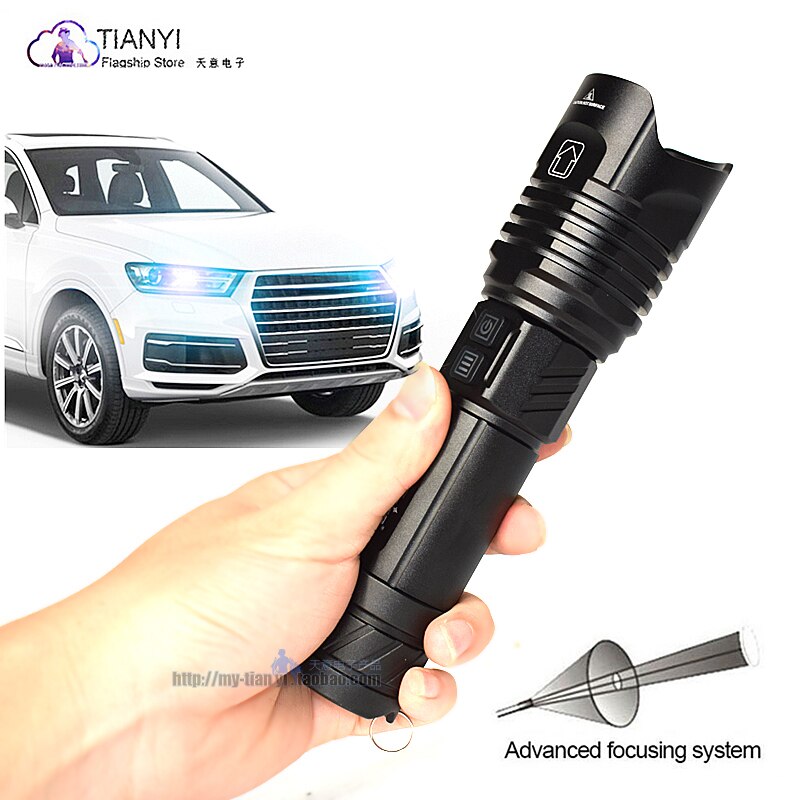 LED high-power telescopic focusing lighting flashlight Support USB rechargeable aluminum alloy searchlight flashlight