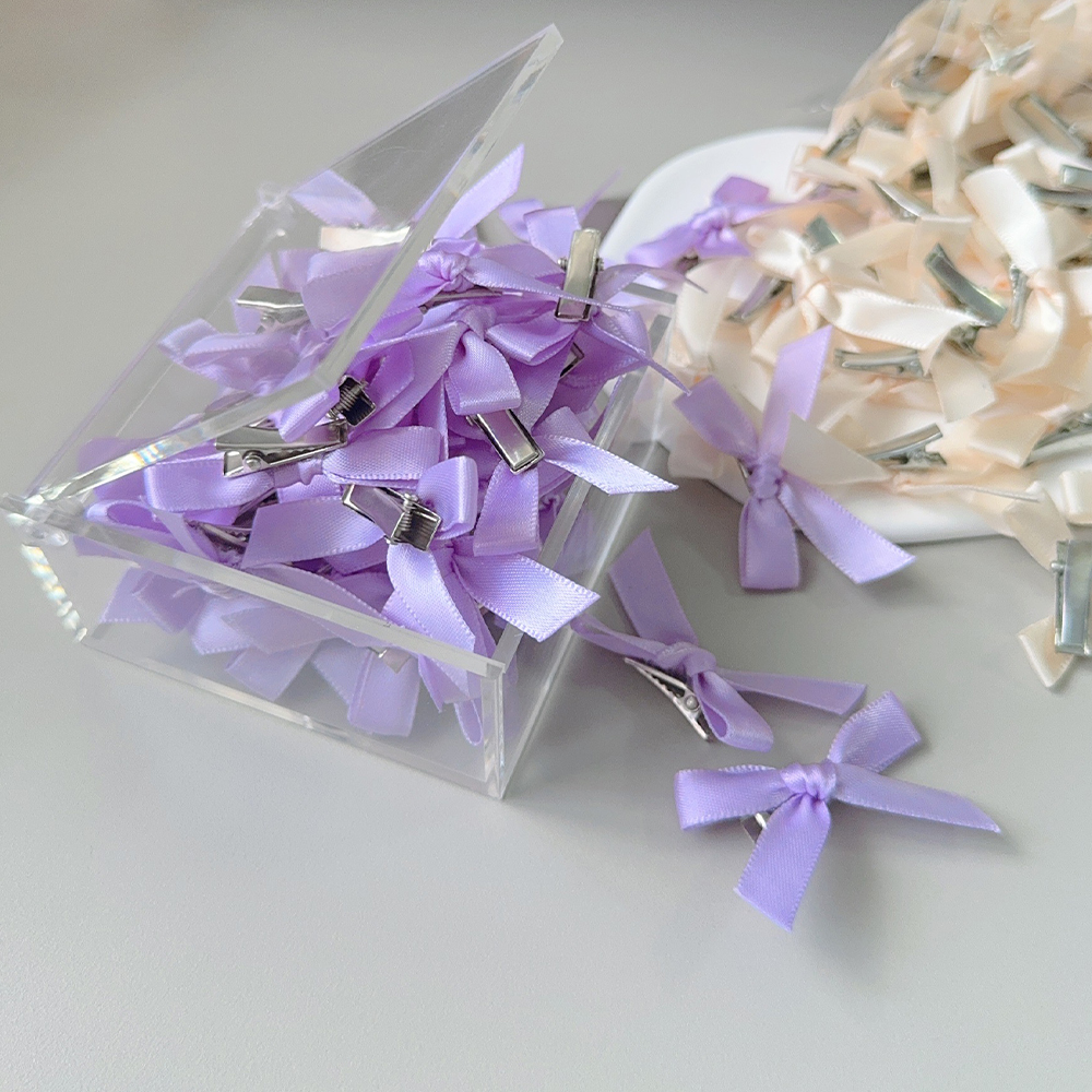 4/6/8/10 Uds. Mini lazo de Color sólido dulce para niños con pinza para el pelo, cinta estilo Ballet para niñas, accesorios para el cabello trenzados al por mayor
