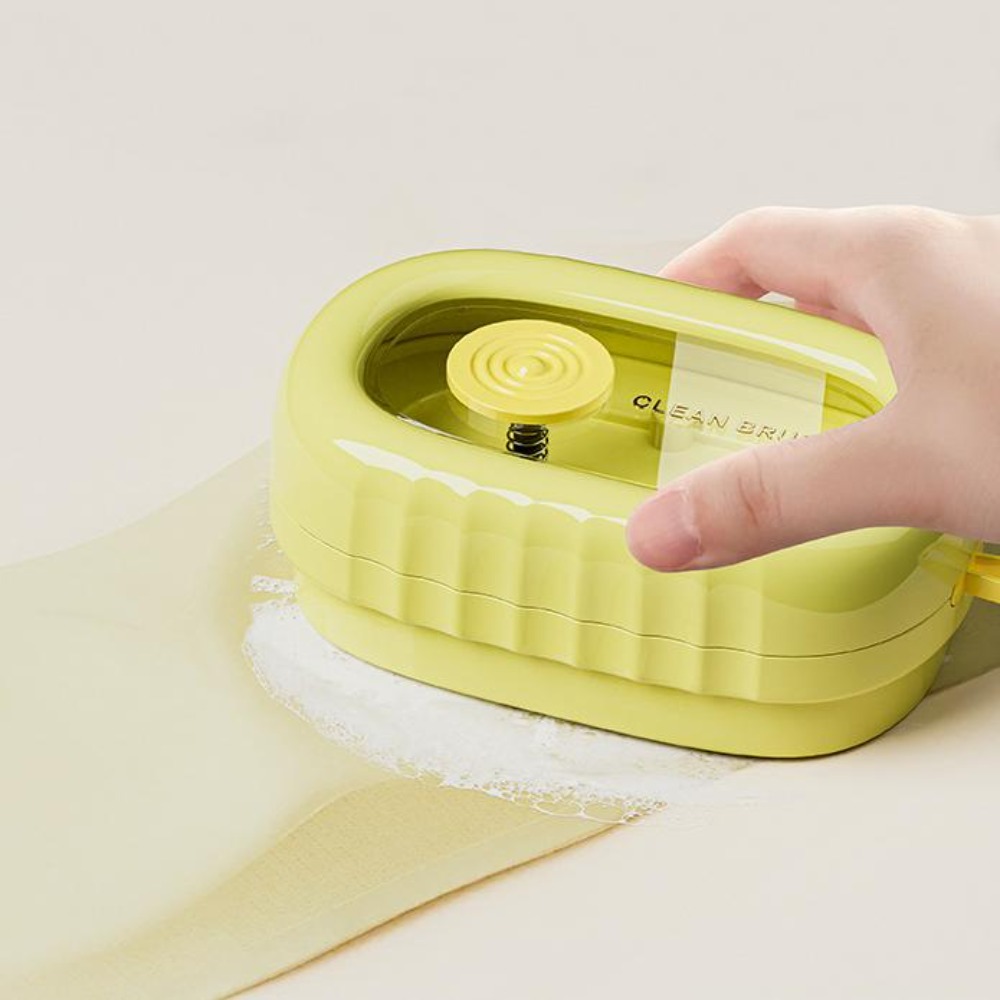 Multifunctionele kledingborstel met zeepdispenser, vloeibare zeepdispenser, wasborstel voor ondergoed, draagbare badkamerreiniger