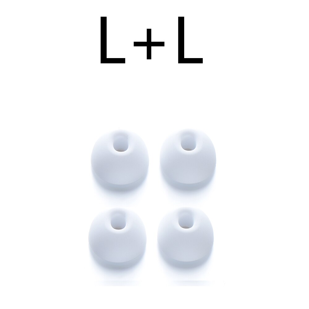 Silicone macio orelha dicas anti deslizamento earbud earplug para airpods pro substituição fones de ouvido eartips capa l m s perfeito se encaixa branco: L (2 pair)
