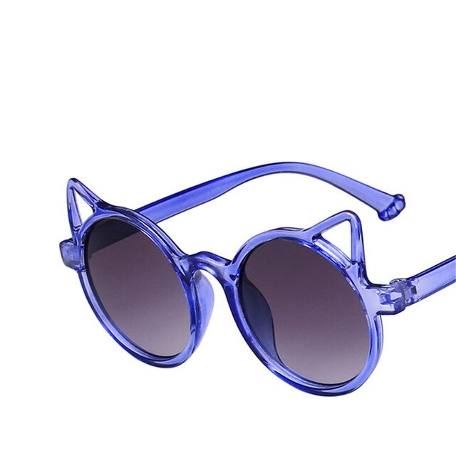 Gafas de sol redondas para niños y niñas, lentes de sol infantiles de color rojo, Oreja de Gato, rosa, morado y blanco, para fiestas al aire libre,: Purple