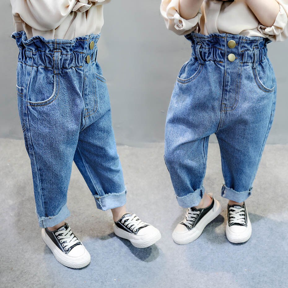 Baby Girl Jeans Autumn Kids Girl Jeans High Waist Children's Jeans Casual Style Children's Clothing