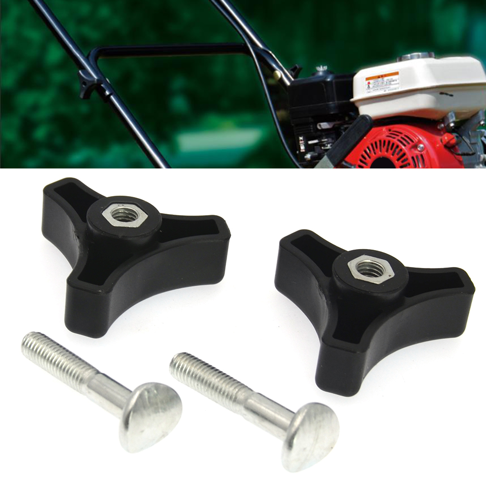 Black Lawn Machine Triangles Knob Handle Bolt Replacement Parts Handlebar Wheel Knob Bolt Nut Screw Bolt for Lawn Mower Machine
