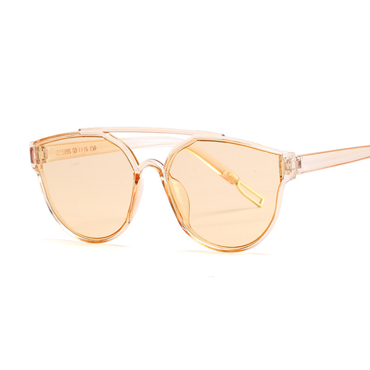 Vintage sliver cat eye solbriller kvinder mærke spejl cateye solbriller til kvindelige nuancer  uv400: Brun