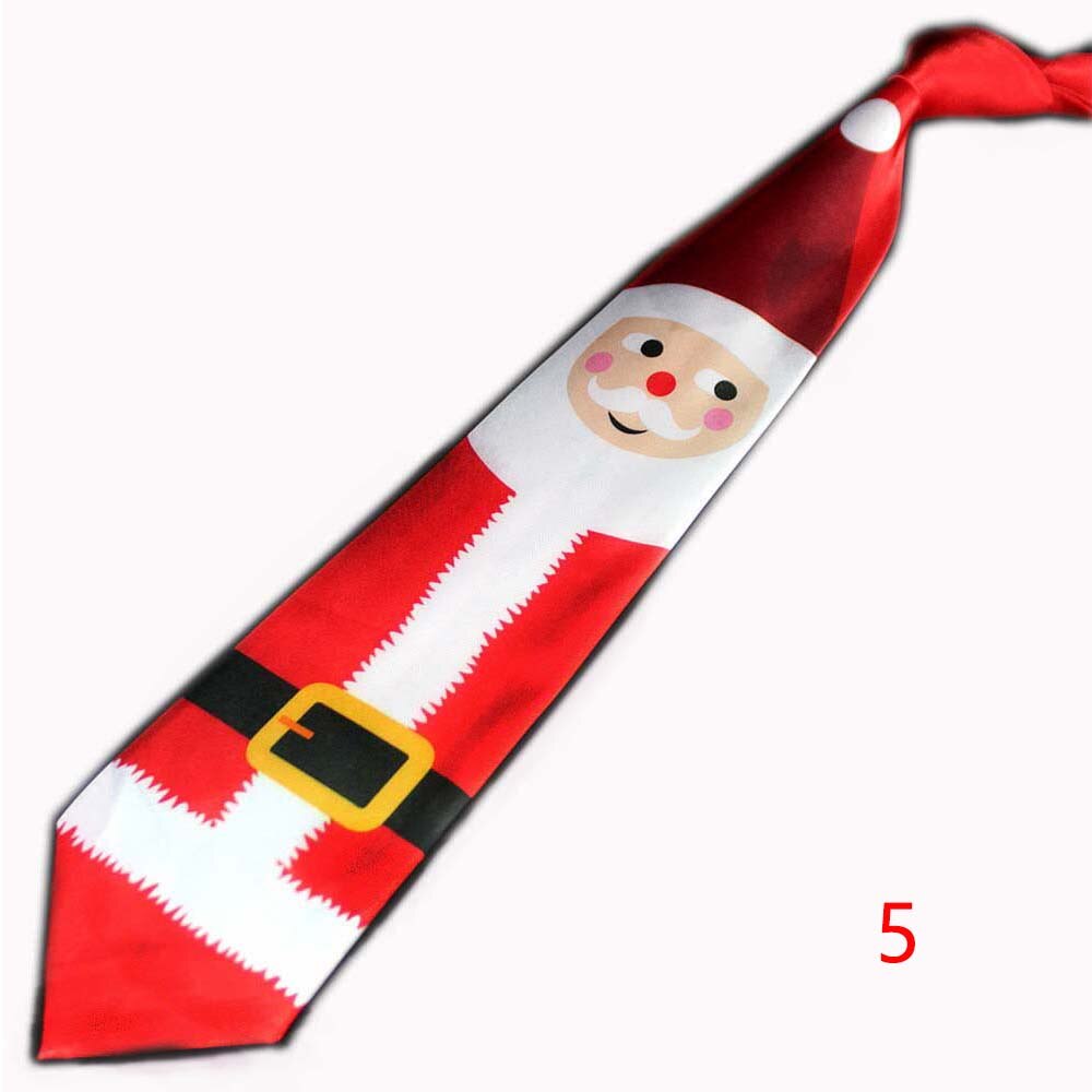 Tryckt julslips 9.5cm träd nyhet slips röd jultomte snöflinga slips för festival jul tyg slips: 5