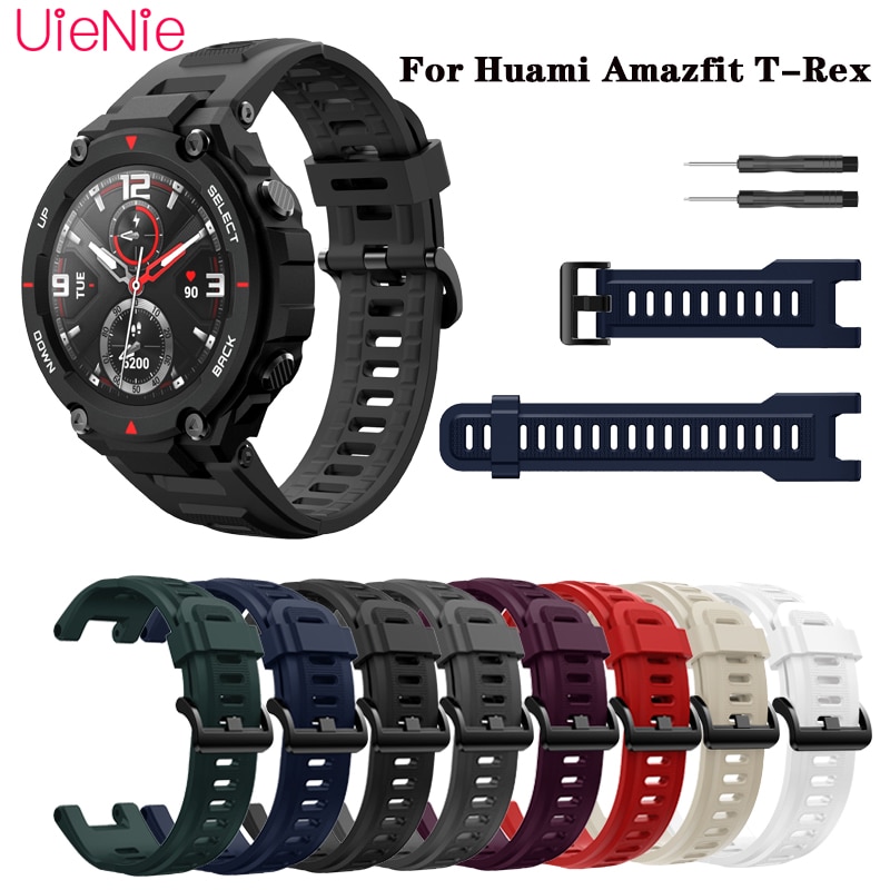 Zachte Siliconen Band Voor Huami Amazfit T-Rex Smart Horloge Armband Vervanging Band Horloge Sport Wrist Strap Met Schroevendraaier