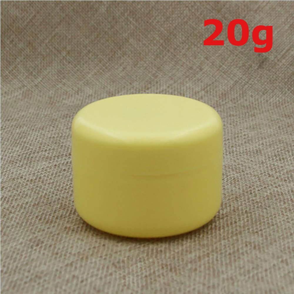 50 stk prøve tomme beholdere krukker gryder flasker med låg dækker etuier til creme lotion kosmetisk makeup olier læbepomade pigmenter: Gul  x 20g
